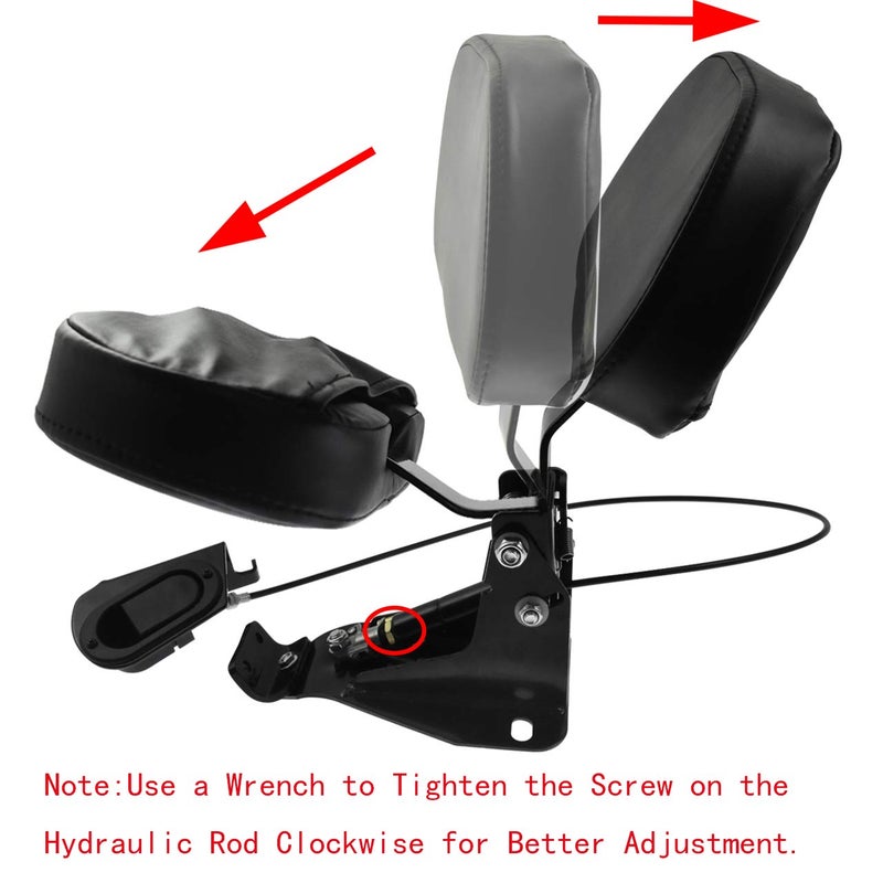 HDBUBALUS Motorcycle Adjustable Rider Backrest with Pad Foldable Driver Backrest Fit for Harley Touring Road King Street Glide Electra Glide CVO FLHR FLHX FLHT 2009-2025 - Image 3